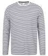 SF204 SF Clothing Unisex Long Sleeve Striped T-Shirt White / Oxford Navy colour image